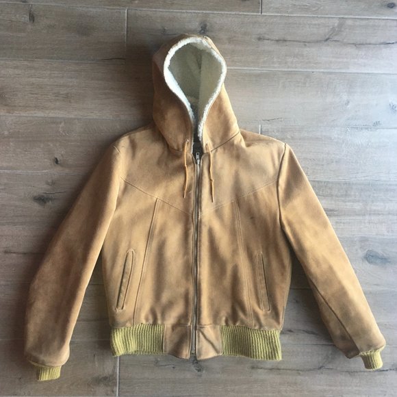 Men's Vintage Suede Jacket with hood - Picture 1 of 11